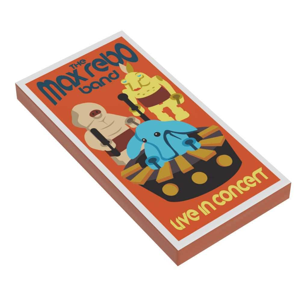 Max Rebo in Concert Poster (2x4 Tile) made using LEGO part - B3 Customs - 