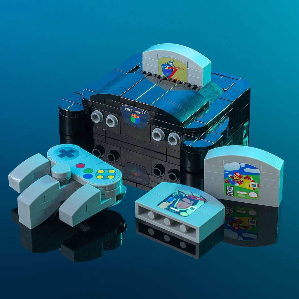 Pretendo 64 - Custom Classic Video Game Console Set made using LEGO parts - 