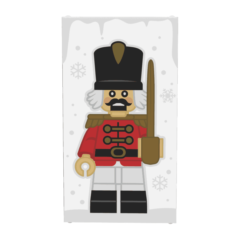 Christmas Nutcracker, Toy Soldier Winter Village 4x6 Glass Window made with LEGO part - B3 Customs - 