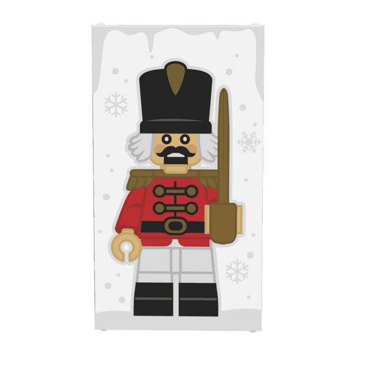 Christmas Nutcracker, Toy Soldier Winter Village 4x6 Glass Window made with LEGO part - B3 Customs - 