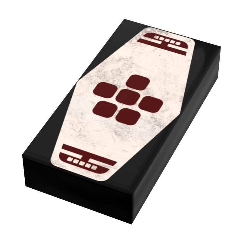 Red 6 Sabacc Card Custom Printed 1x2 Tile made using LEGO part - B3 Customs - 