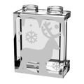 Winter Village Window with Reindeer made 1x2x2 Panel - B3 Customs - 