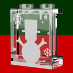 Winter Village Window with White Snowman 1x2x2 Panel - B3 Customs - 