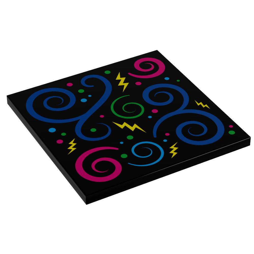 Custom 80's and 90's Arcade Carpet 6x6 Tiles (Swirls) Pack of 10 made with LEGO parts