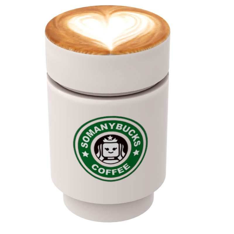 Somanybucks Coffee Cup with Heart Foam on Top - B3 Customs - 