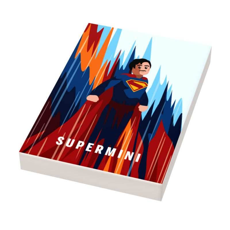 Supermini Movie Cover (2x3 Tile) made using LEGO part - B3 Customs - 