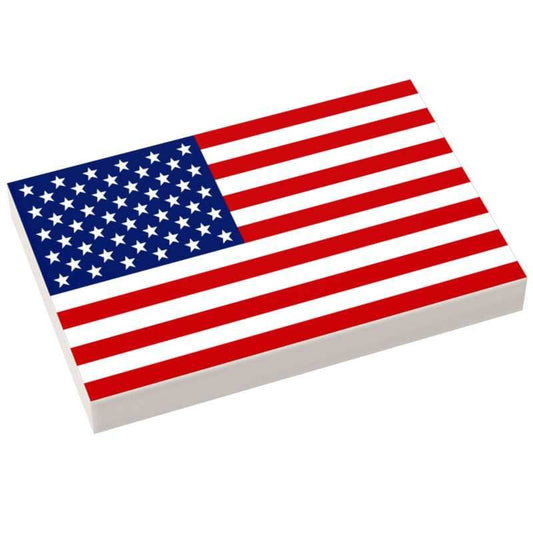 United States of America Flag (USA) (2x3 Tile) made using LEGO part - B3 Customs - 