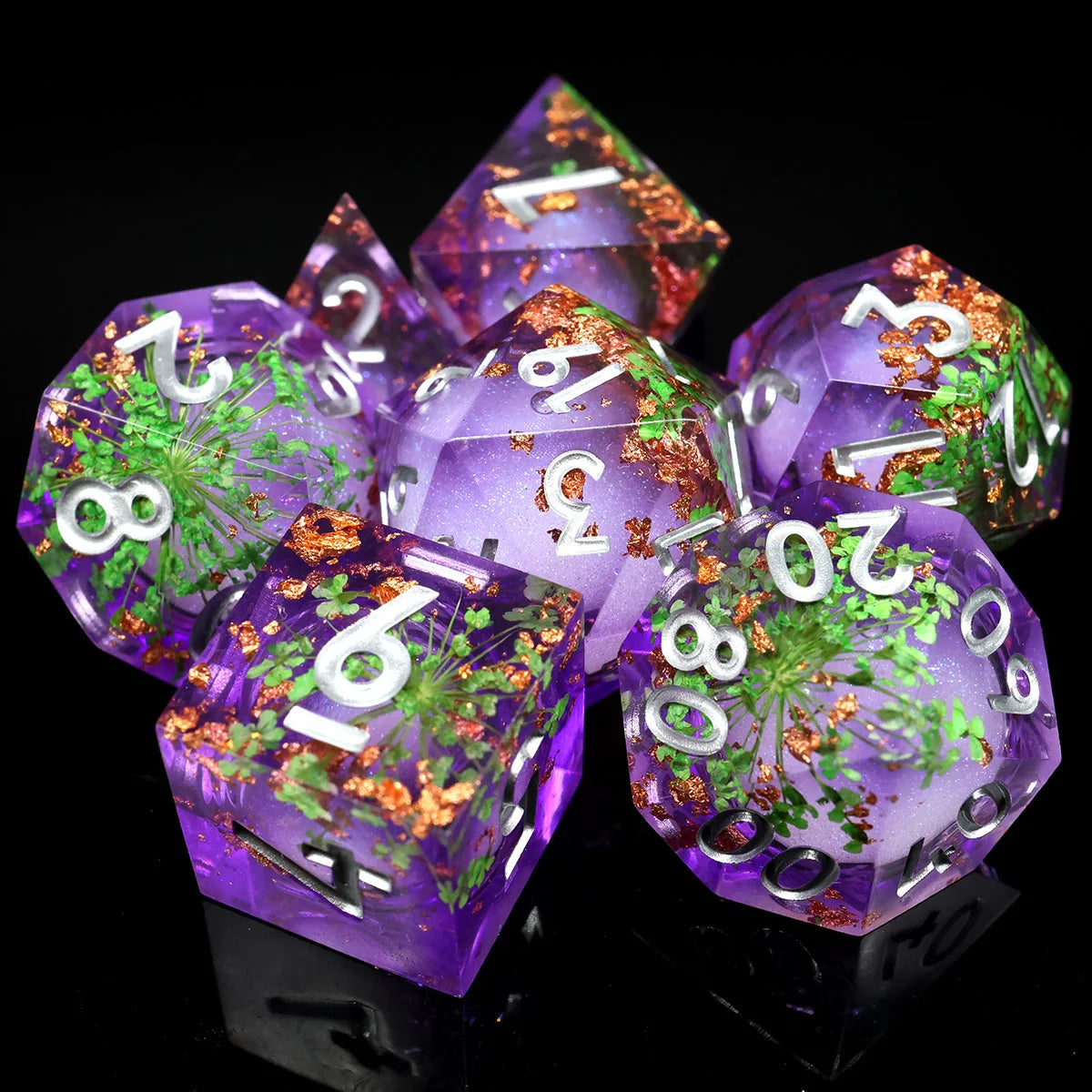 Custom Liquid Core Dice Handmade RPG Dice D4 D6 D8 D10 D% D12 D20 Sharp Edge Dice Set Dados For Board Game