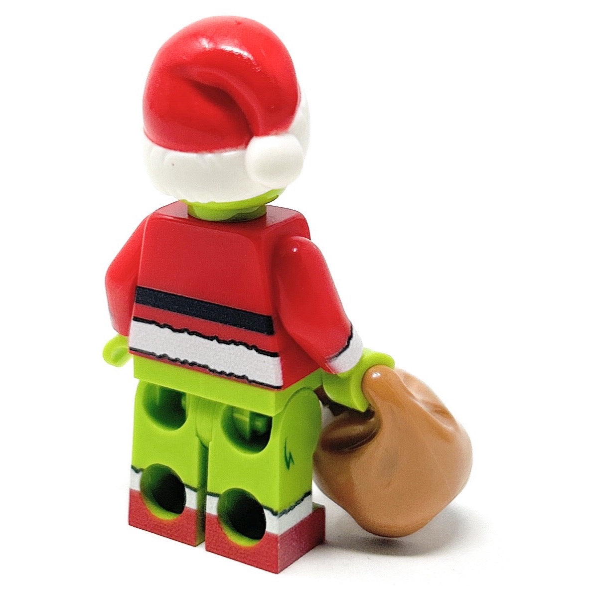 Custom Mean One Christmas Minifig made with LEGO parts - B3 Customs