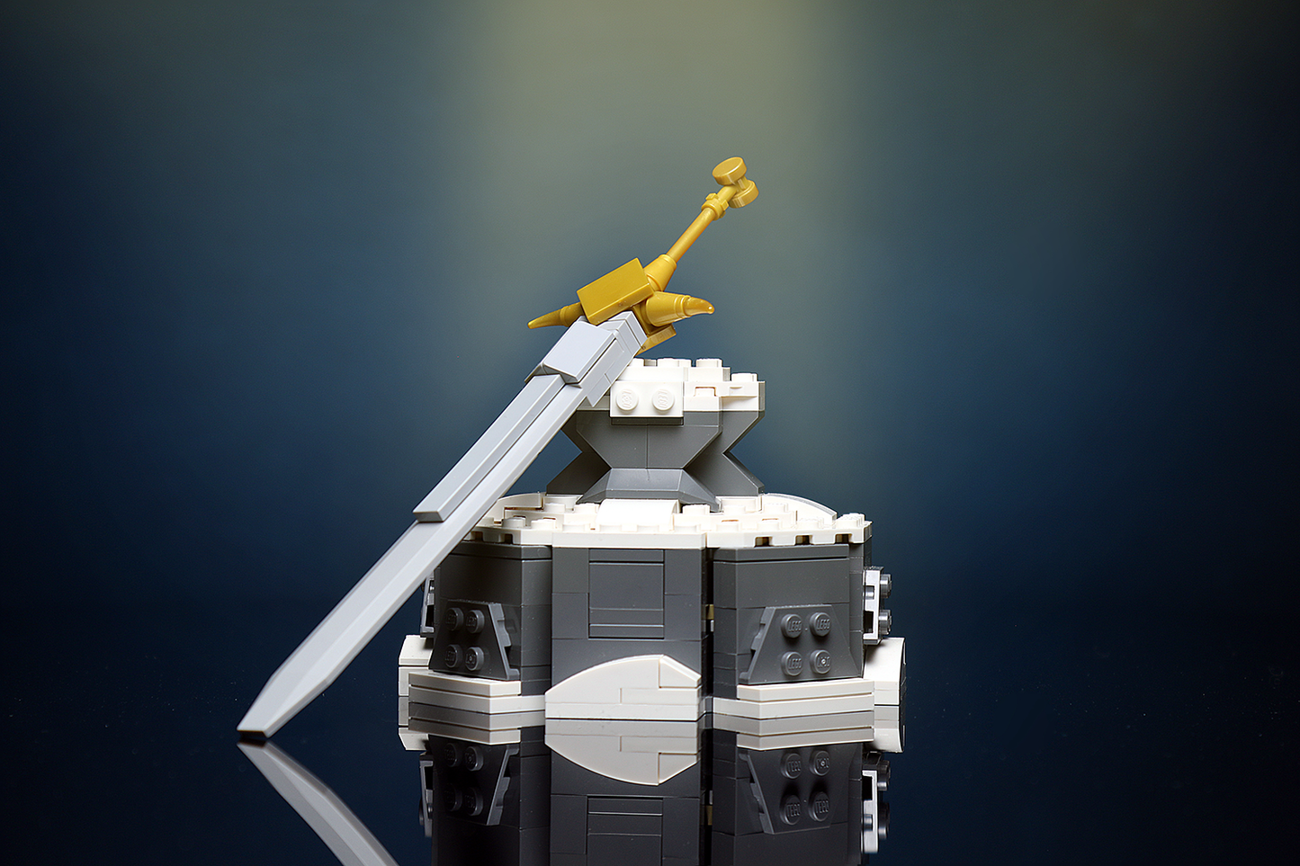 Custom Sword in the Stone MOC made using LEGO elements