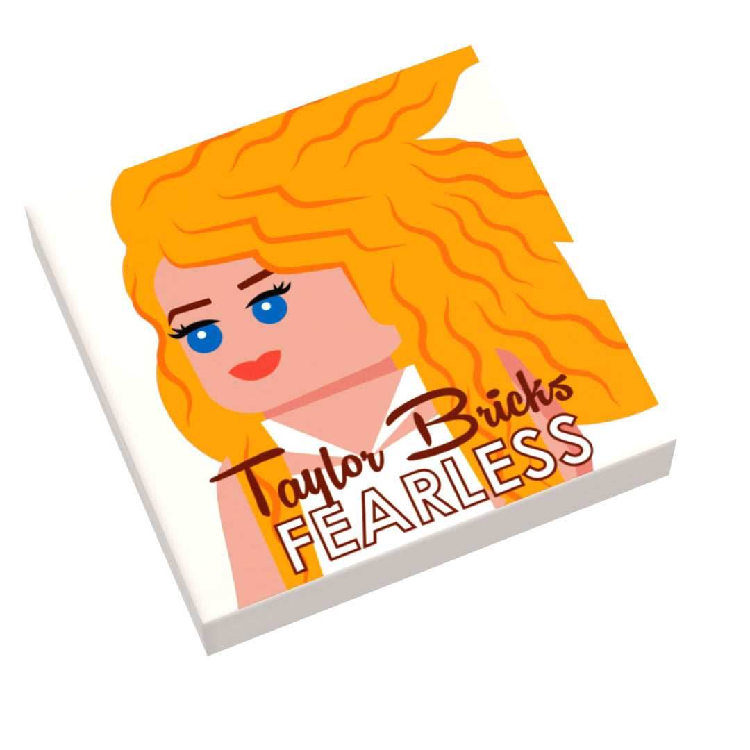 Taylor Bricks Fearless Music Album Cover (2x2 Tile) made using LEGO parts - B3 Customs - 