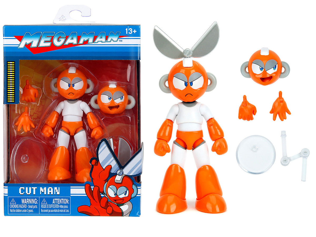 Cut Man 4.5" Moveable Figure with Accessories and Alternate Head and Hands "Mega Man" (1987) Video Game Model by Jada