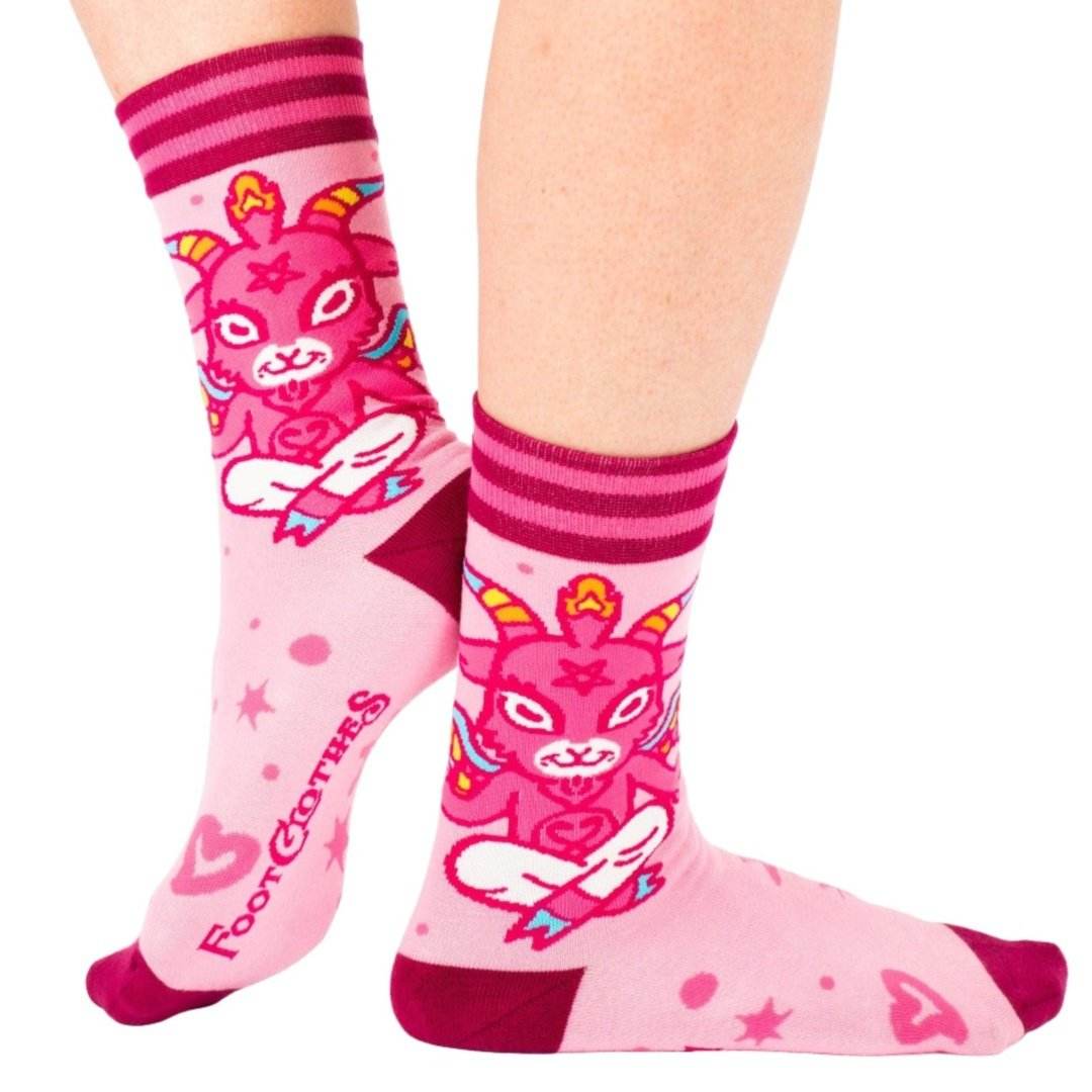 Cute Baphomet Goat Crew Socks - 
