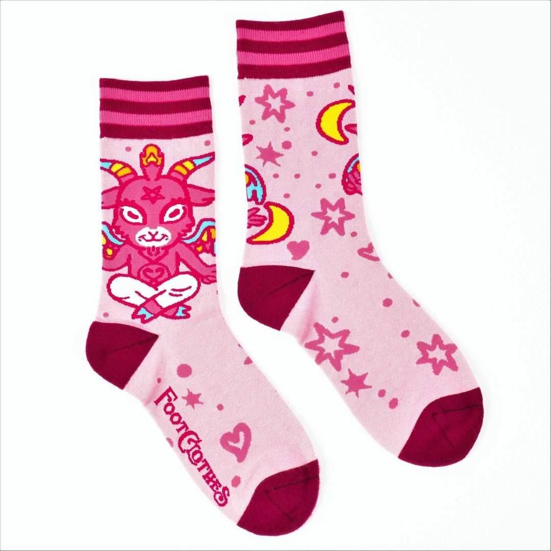 Cute Baphomet Goat Crew Socks - 