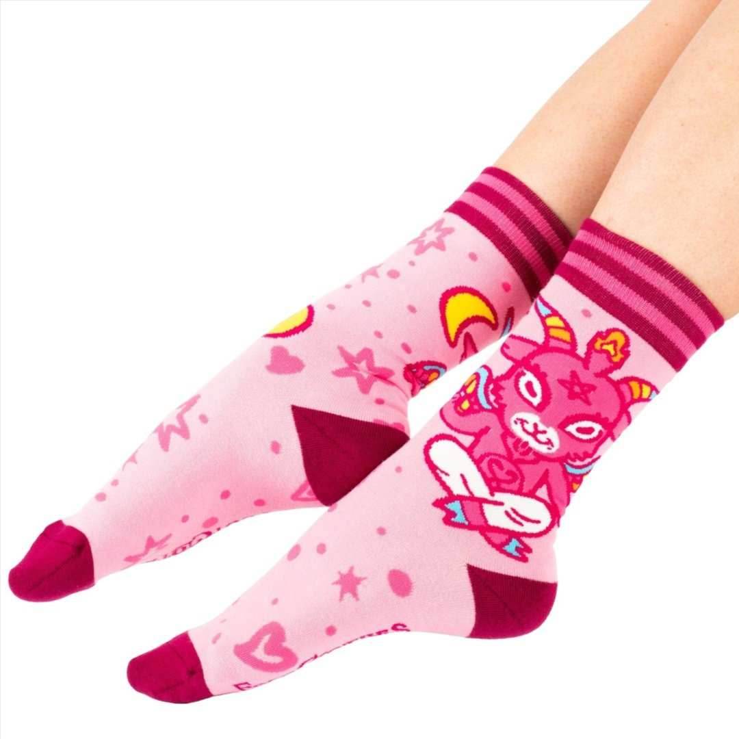 Cute Baphomet Goat Crew Socks - 
