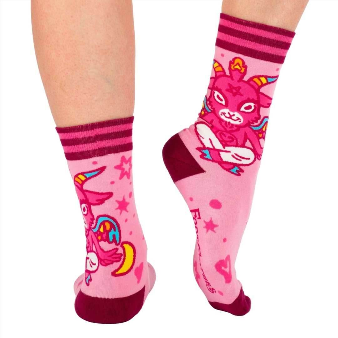 Cute Baphomet Goat Crew Socks - 