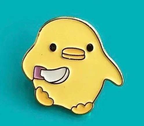 Cute Duck with Knife Meme Enamel Pins Near Me - 