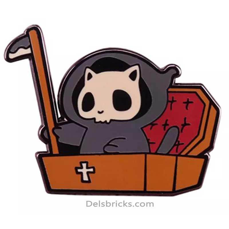 Cute Grim reaper Kitty Cat Enamel Pins Near Me - 