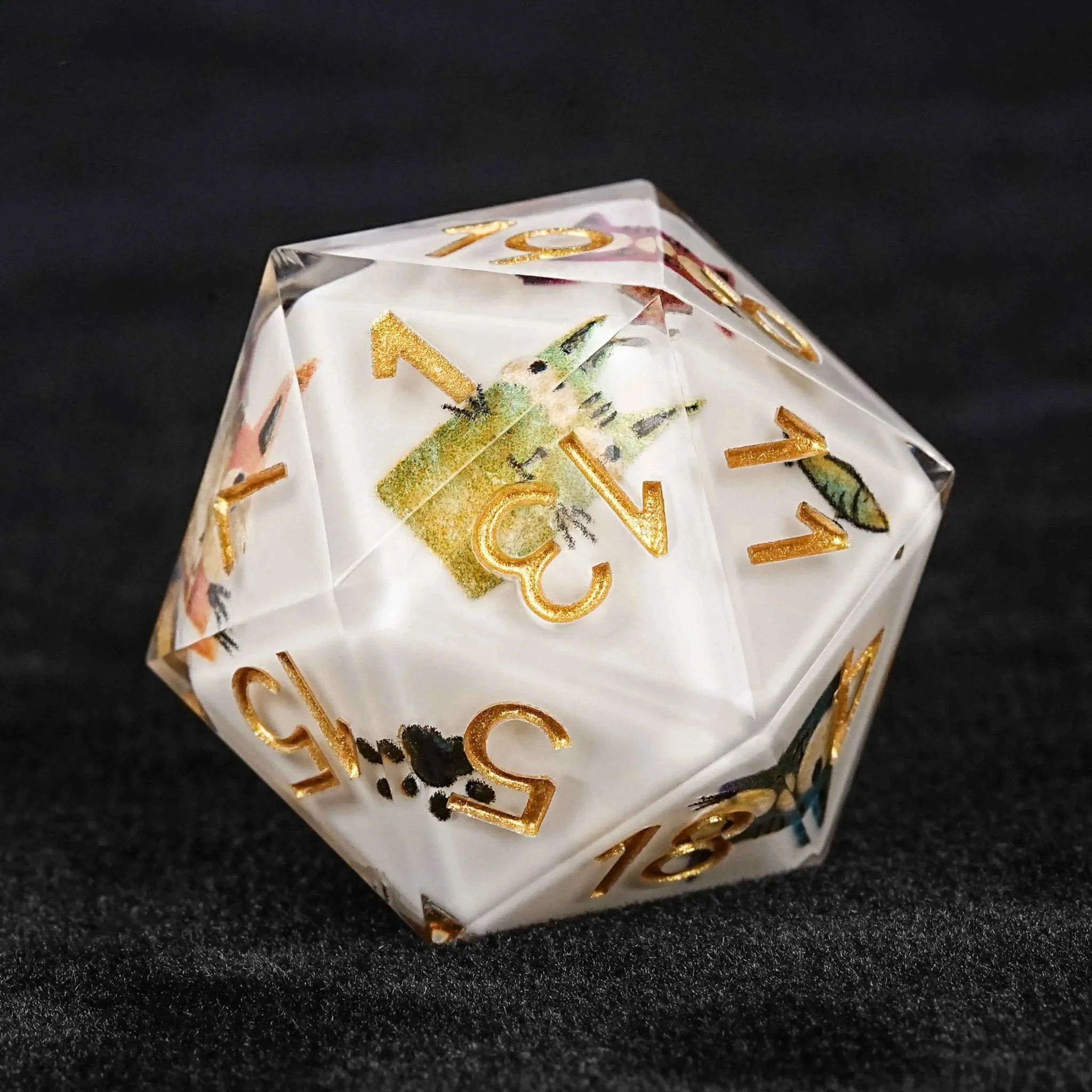 Unique dice sets: cute cartoon smiling cat resin dnd dice sets
