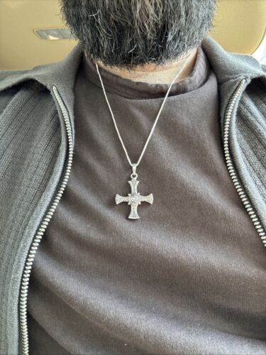 Saint Cuthbert Celtic Cross Necklace - 18