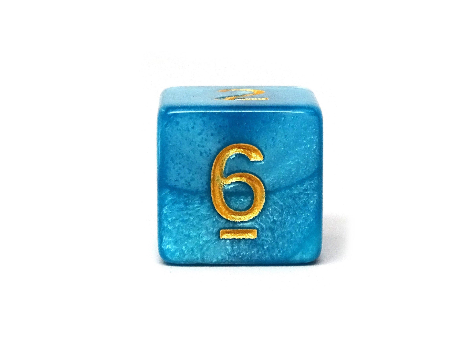 Cyan Marble Dice Collection - 7 Piece Set