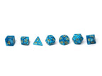 Cyan Marble Dice Collection - 7 Piece Set - 