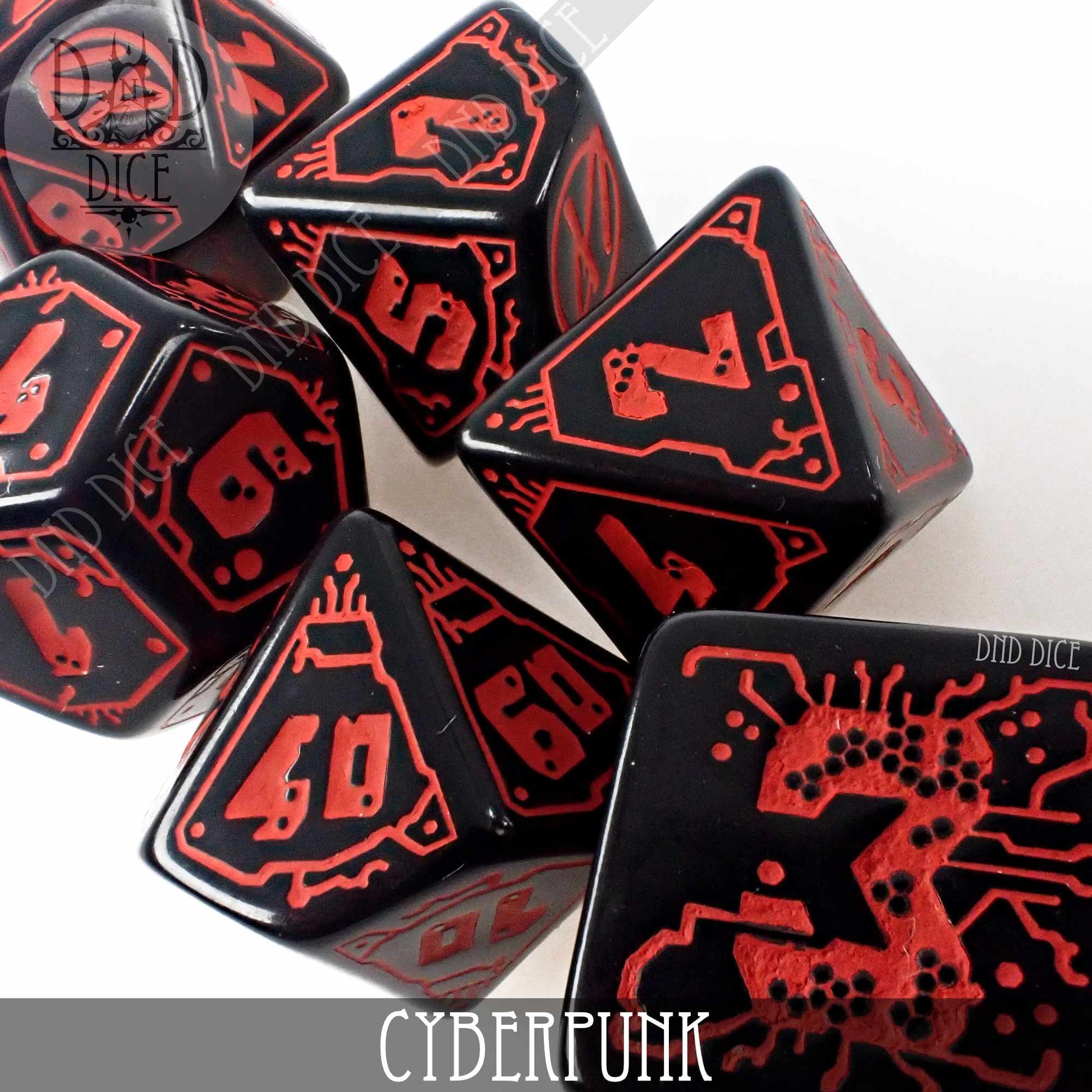 CyberPunk Blood over Chrome Dice Set