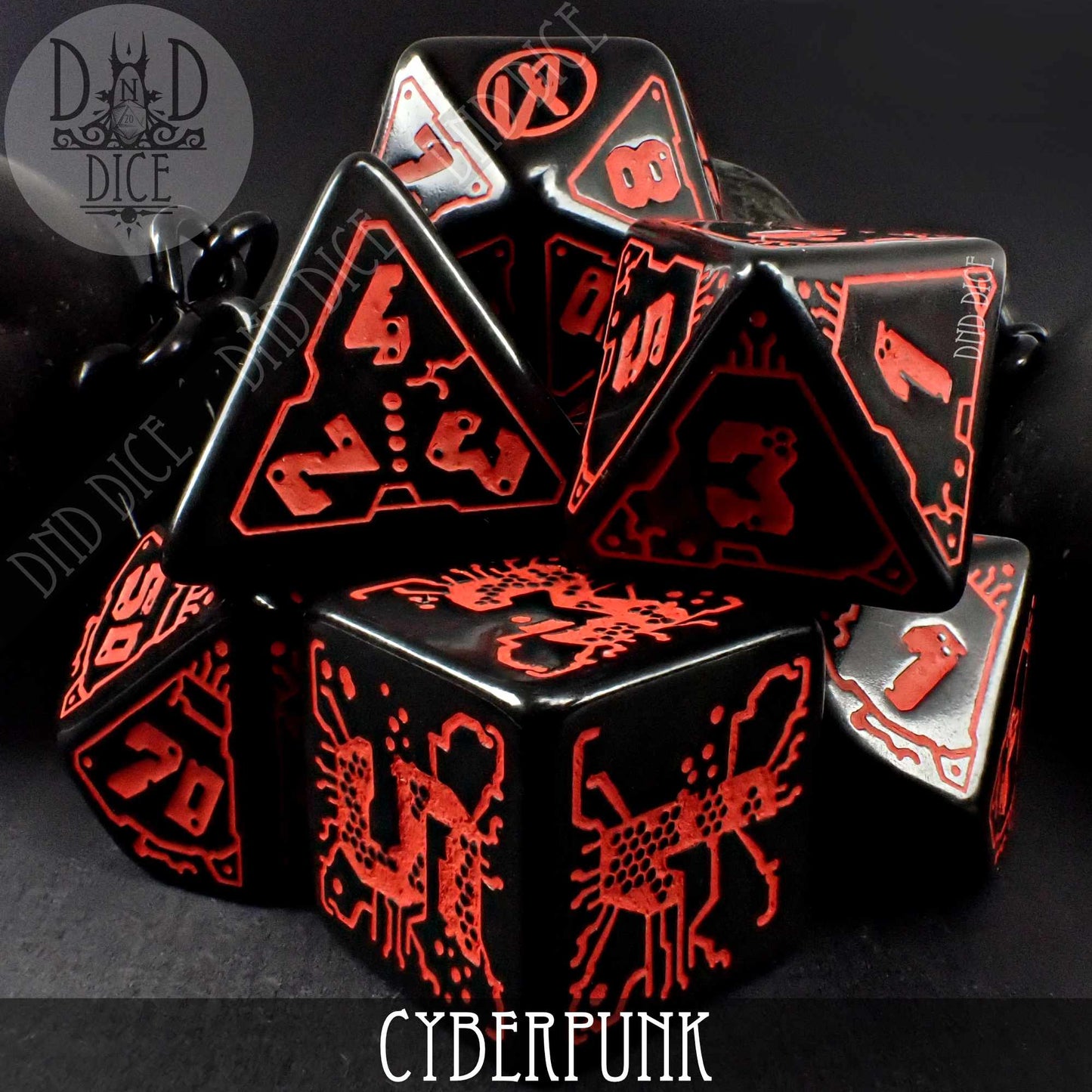 CyberPunk Blood over Chrome Dice Set