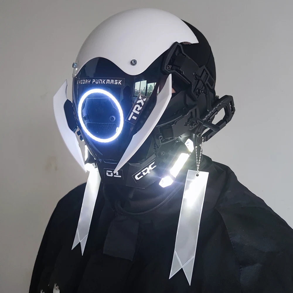 Cyberpunk Future Armor Cosplay for Men LED Round Lights Cosplay Halloween Fitness Party Music Festival Accessories