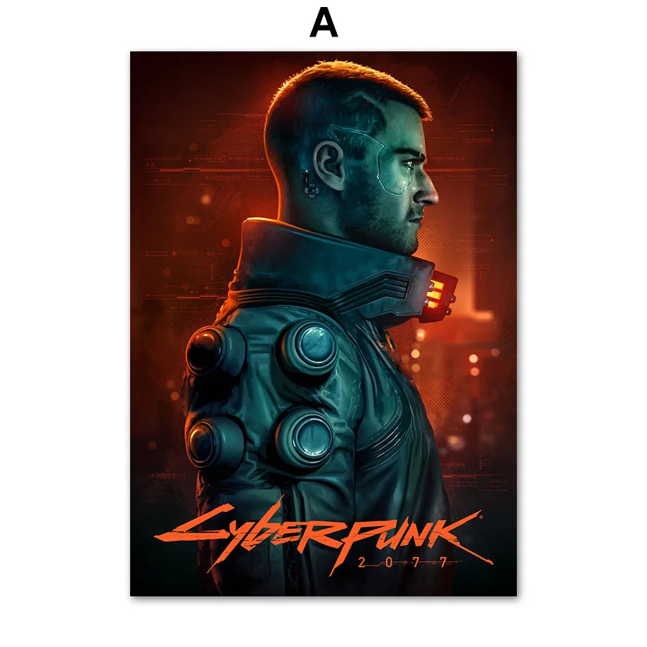 Cyberpunk Neon Light Future Video Game Wall Art Canvas Painting Nordic Posters And Prints Pictures For Living Room Boy Decor