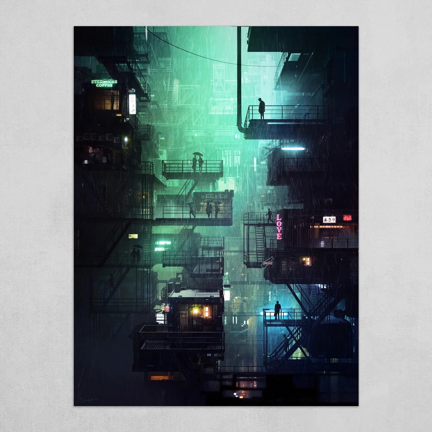 Cyberpunk Poster Prints with Frame Future World Technology Fantasy City Night Neon Lights Canvas Art Painting Wall Picture Decor