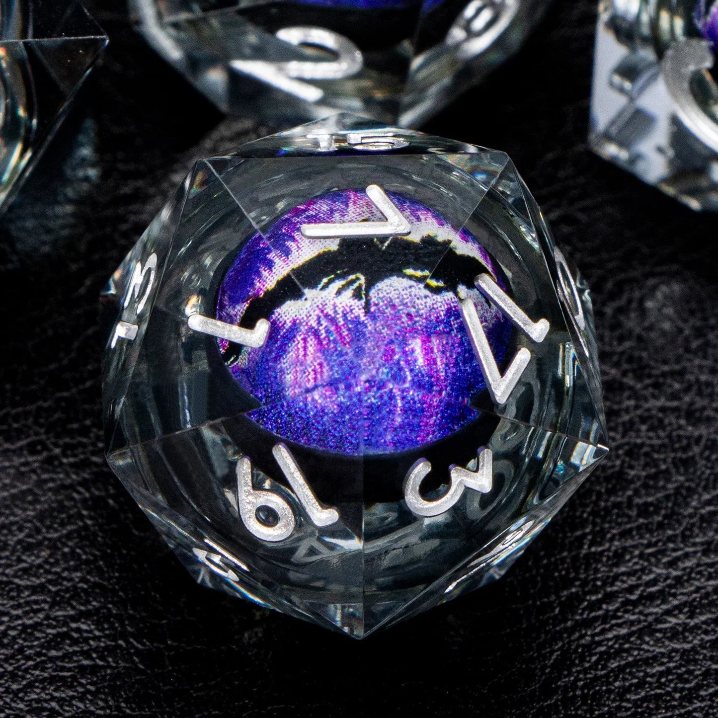 D and D Liquid Flow Core Eye Resin Dice Ring Dice Set Dnd Dungeon and Dragon Pathfinder Role Playing Games Dice D&D Black Dice