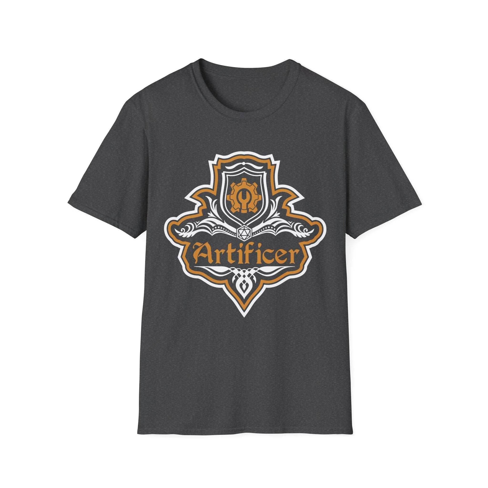 D&D Artificer Class Fancy Emblem T-Shirt - Dark Heather / S