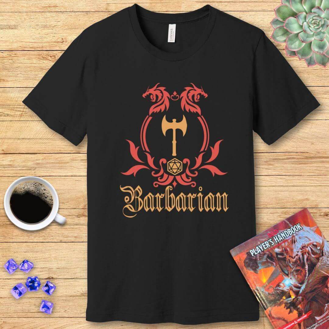 D&D Barbarian Class Emblem T-shirt - Navy / S