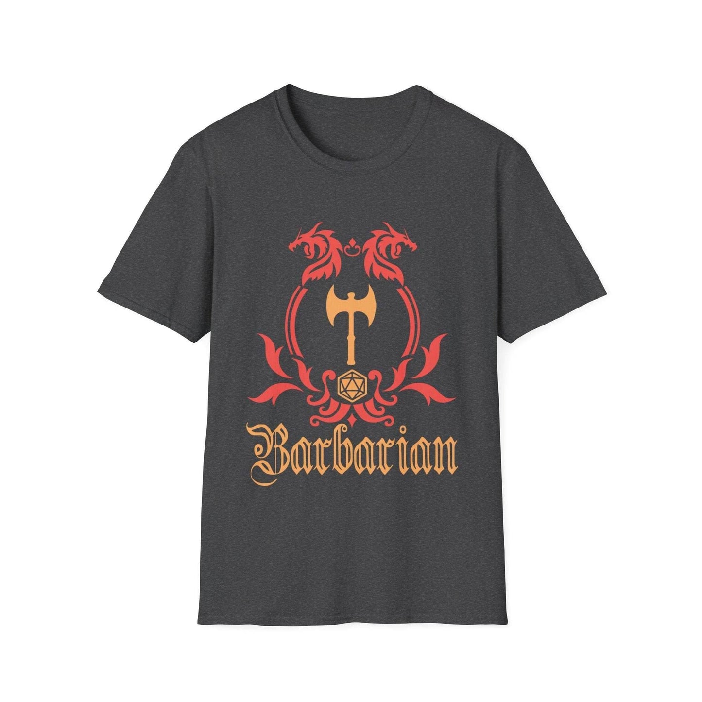 D&D Barbarian Class Emblem T-shirt - Dark Heather / S