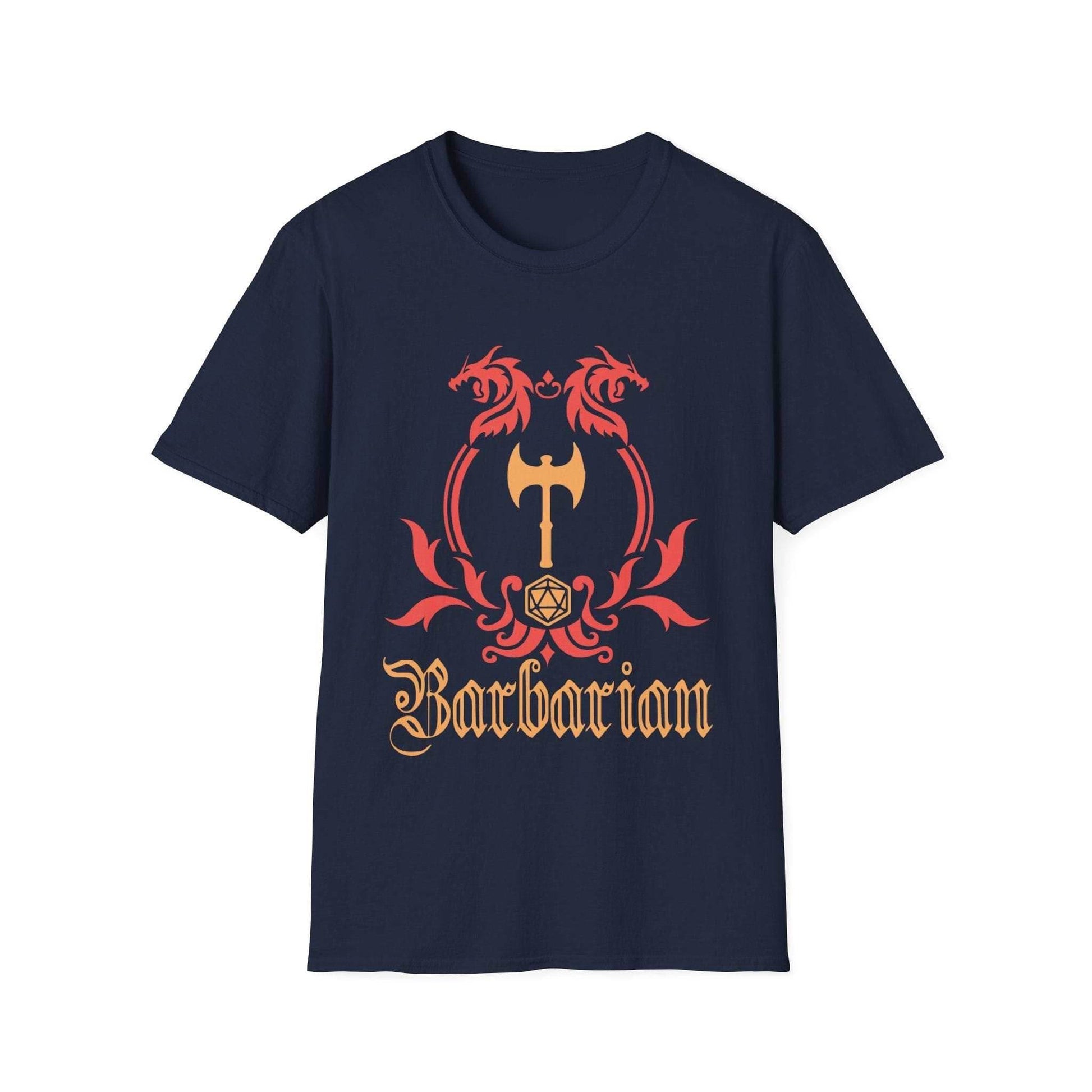 D&D Barbarian Class Emblem T-shirt - Navy / S