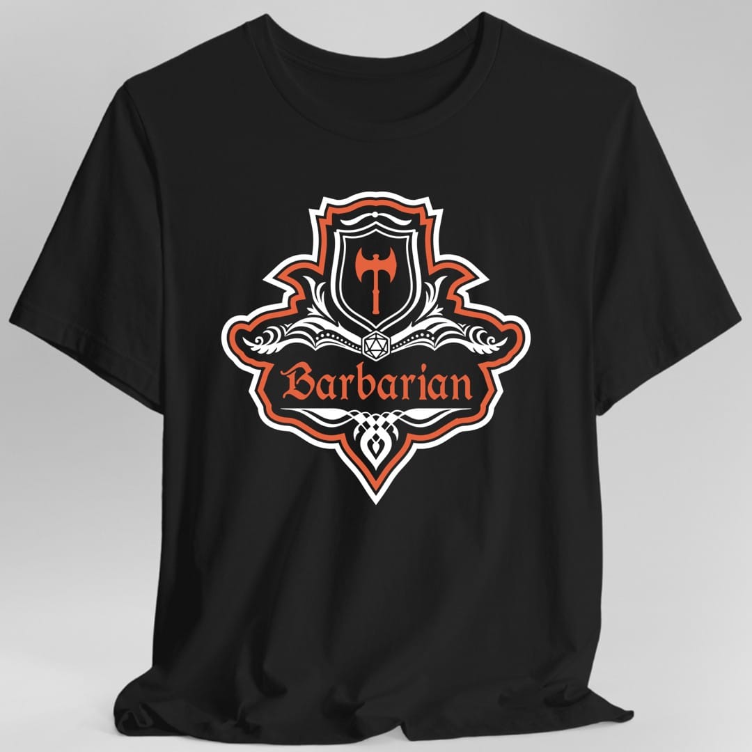 D&D Barbarian Class Fancy Emblem T-Shirt
