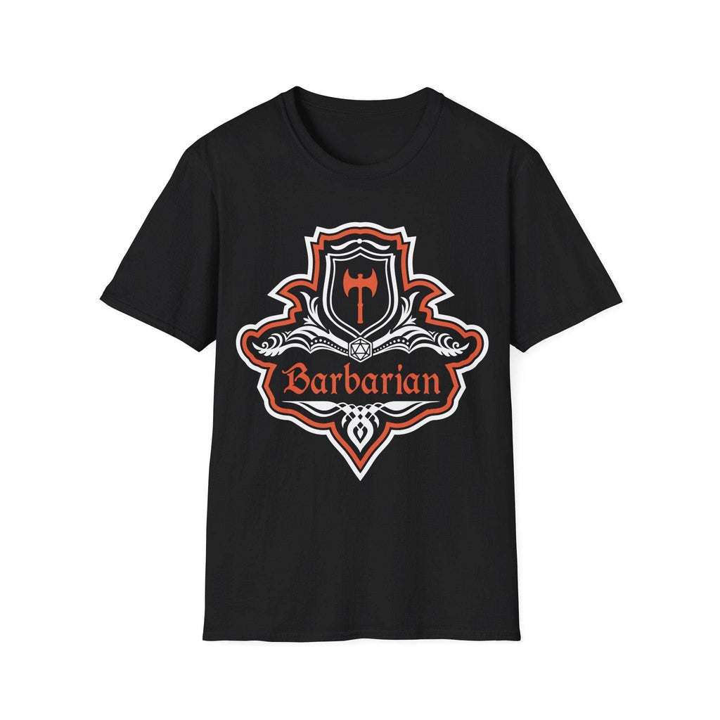 D&D Barbarian Class Fancy Emblem T-Shirt - Black / S