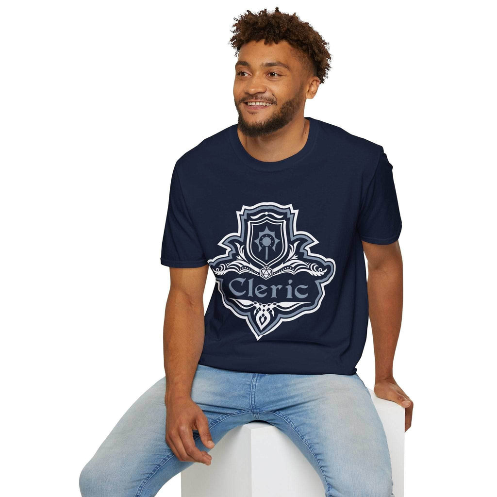 D&D Cleric Class Fancy Emblem T-Shirt - Navy / S
