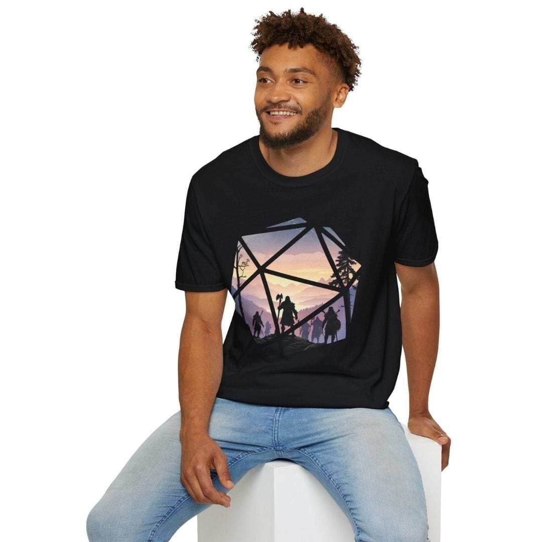 D&D D20 Landscape T-shirt - Black / S