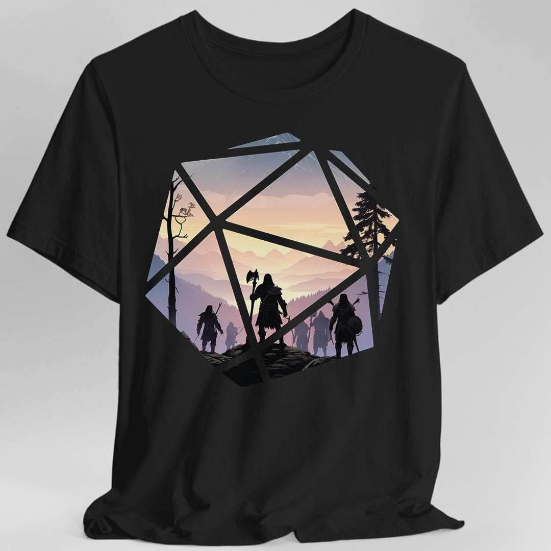 D&D D20 Landscape T-shirt - Black / S