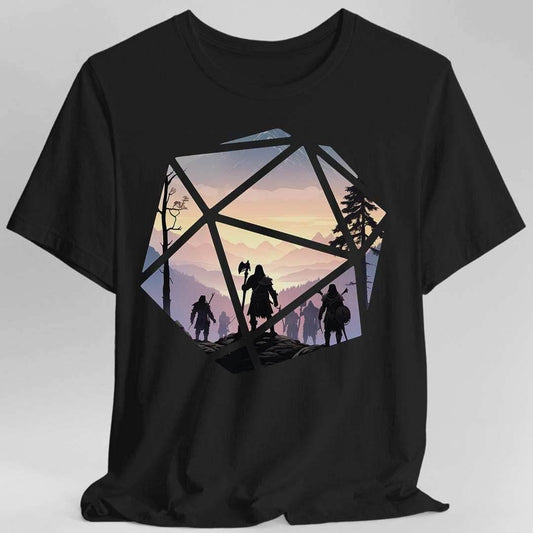 D&D D20 Landscape T-shirt - Black / S