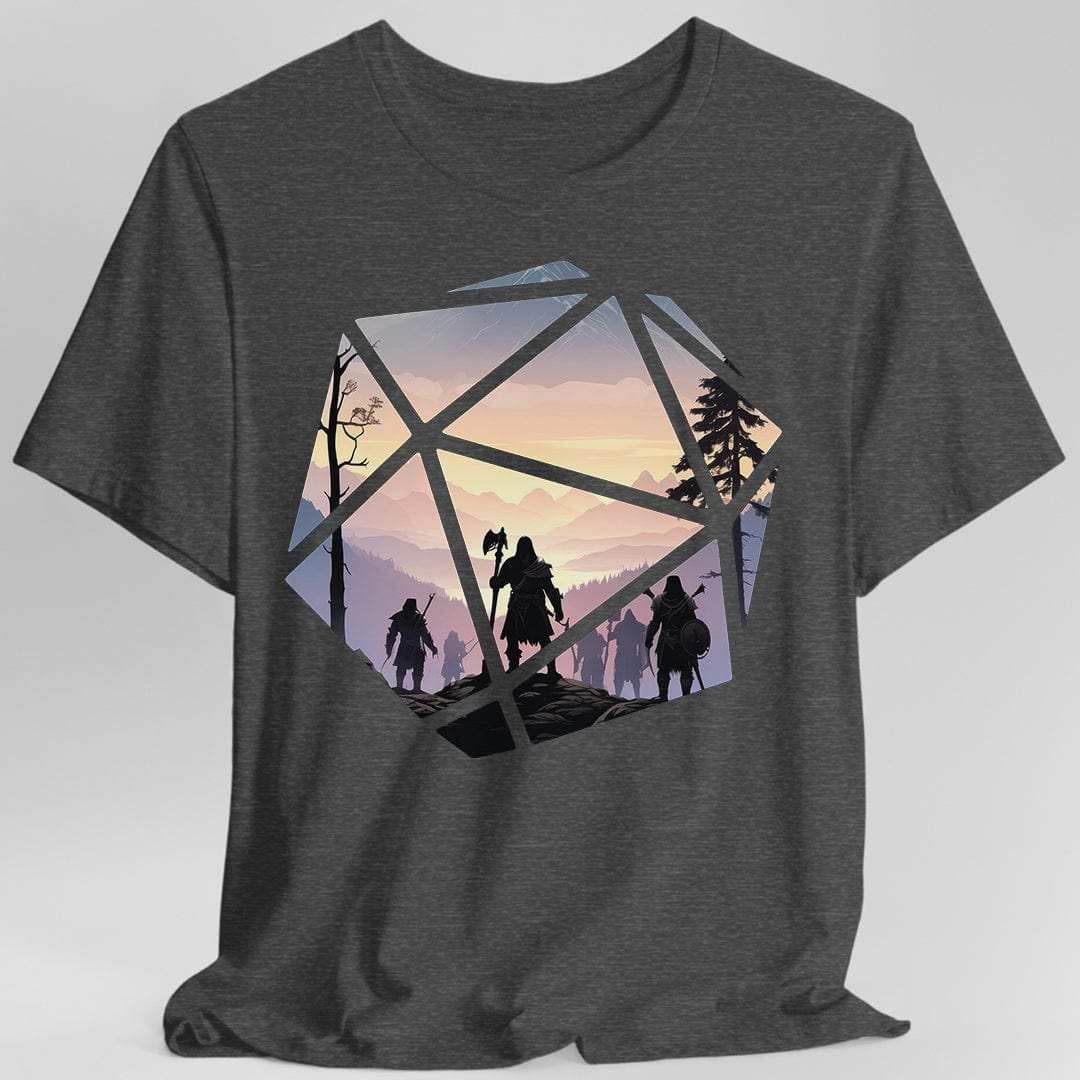 D&D D20 Landscape T-shirt - Dark Heather / S