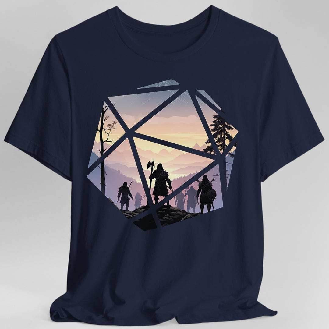 D&D D20 Landscape T-shirt - Navy / S