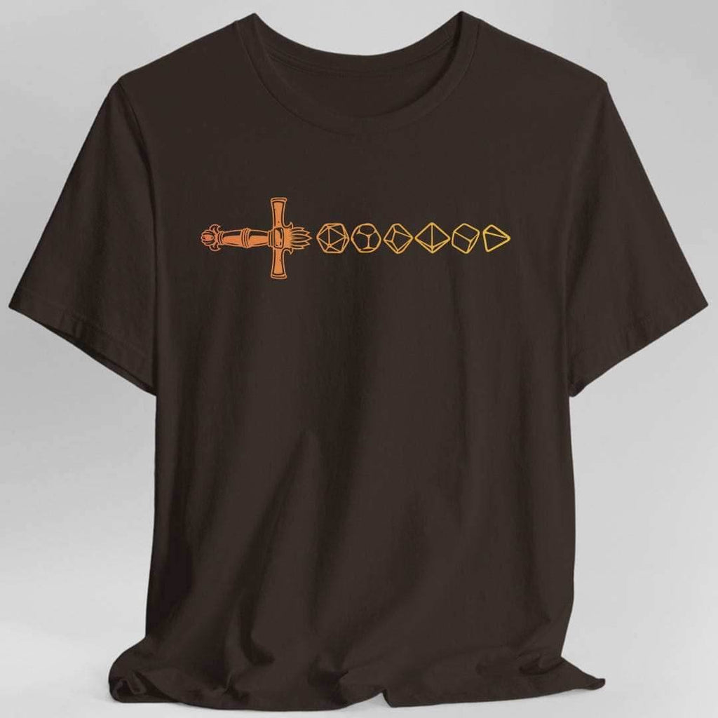 D&D Dice Sword T-Shirt - Dark Chocolate / S