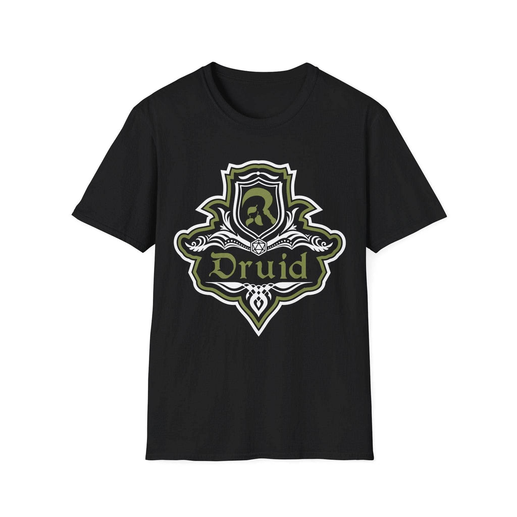 D&D Druid Class Fancy Emblem T-Shirt - Black / S