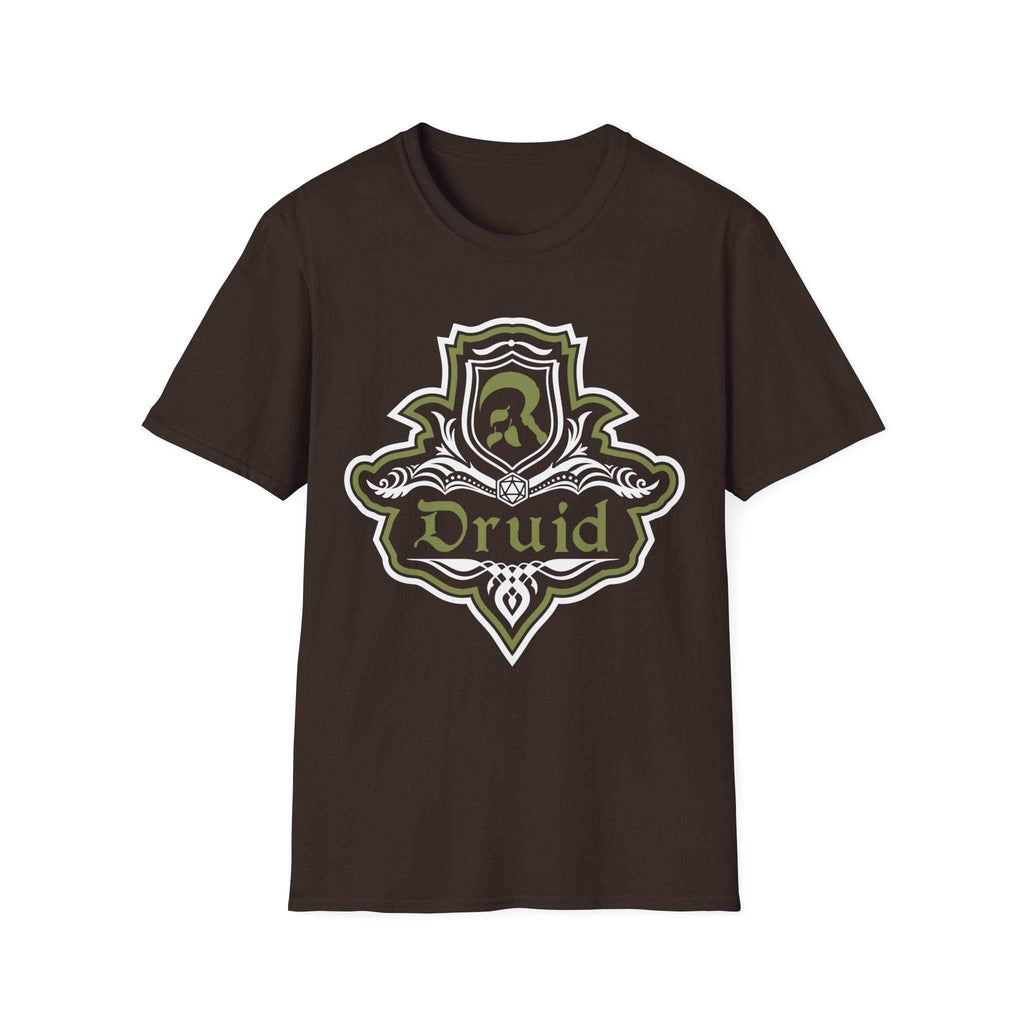 D&D Druid Class Fancy Emblem T-Shirt - Dark Chocolate / S