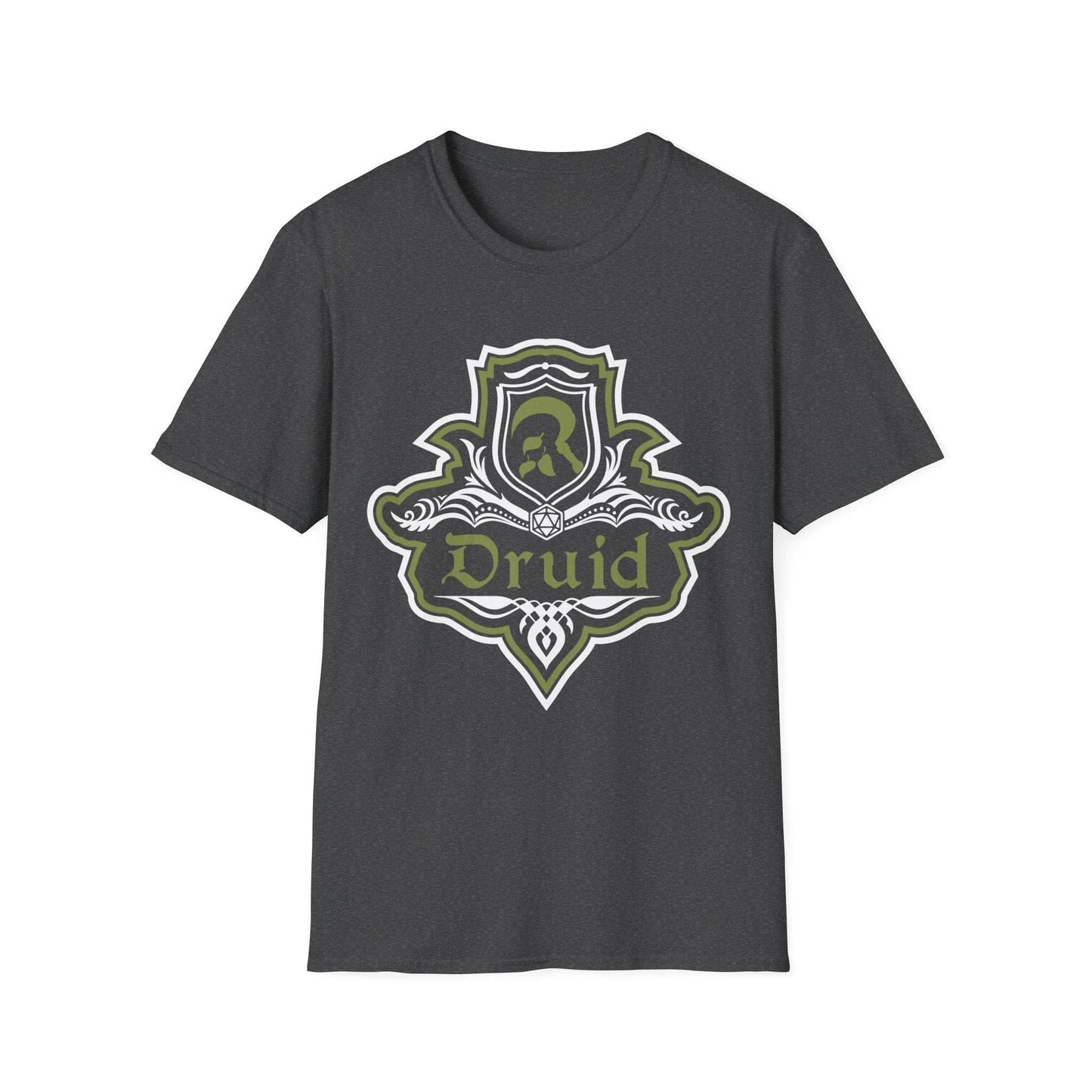 D&D Druid Class Fancy Emblem T-Shirt - Dark Heather / S