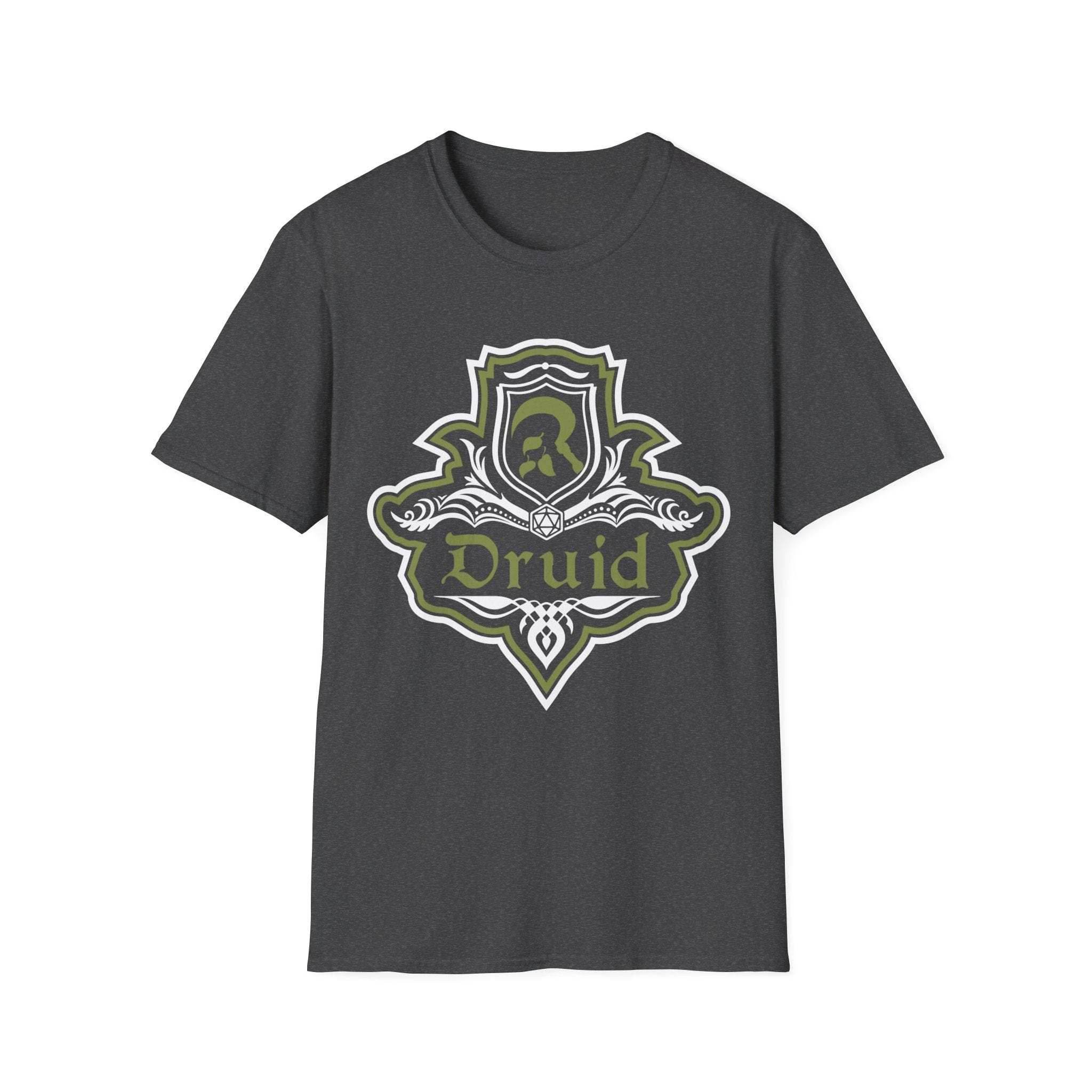 D&D Druid Class Fancy Emblem T-Shirt - Dark Heather / S