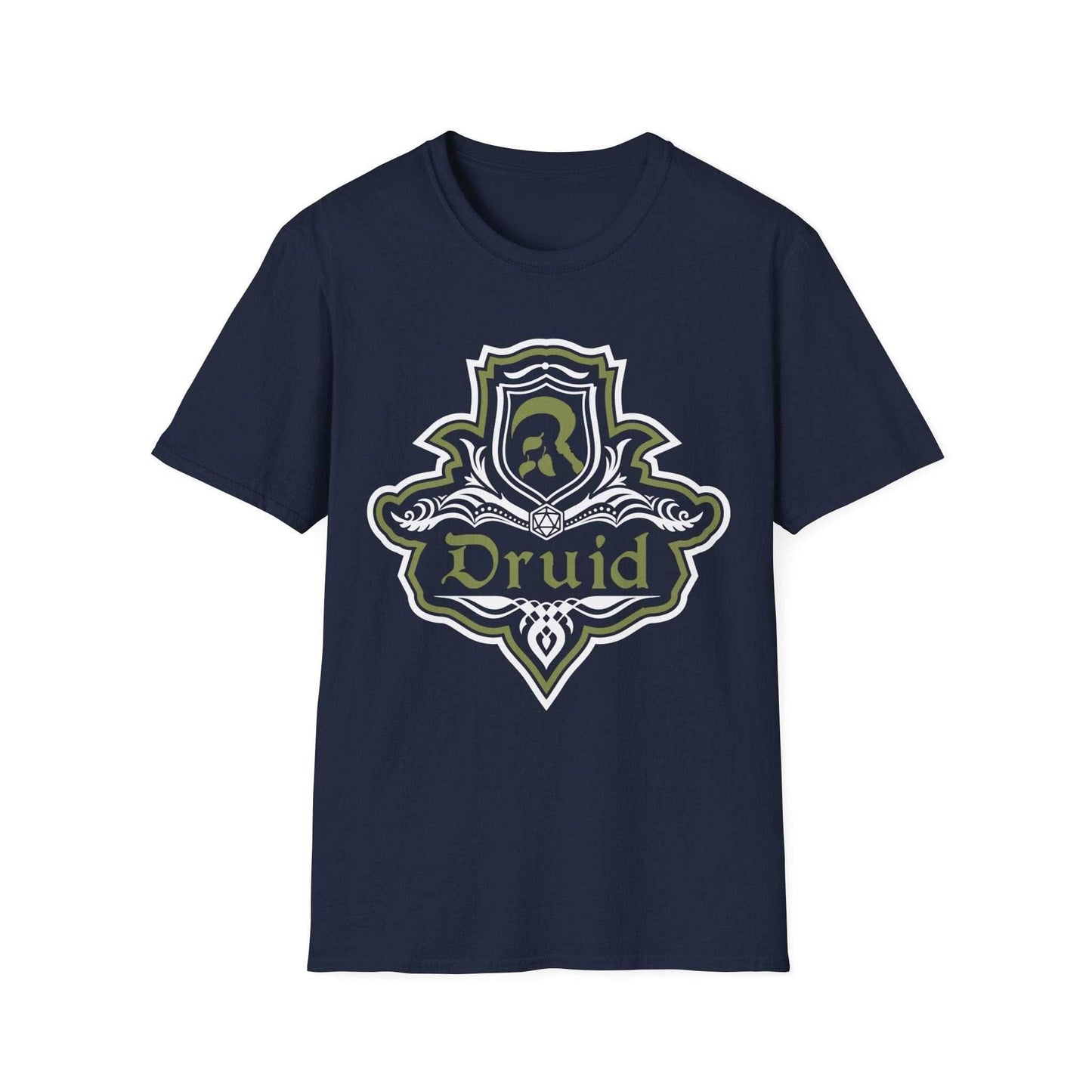 D&D Druid Class Fancy Emblem T-Shirt - Navy / S